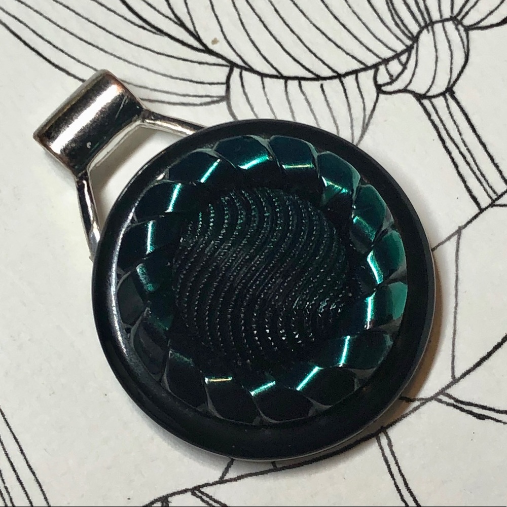 Upcycled Vintage Iridescent Acrylic Flower Pendant